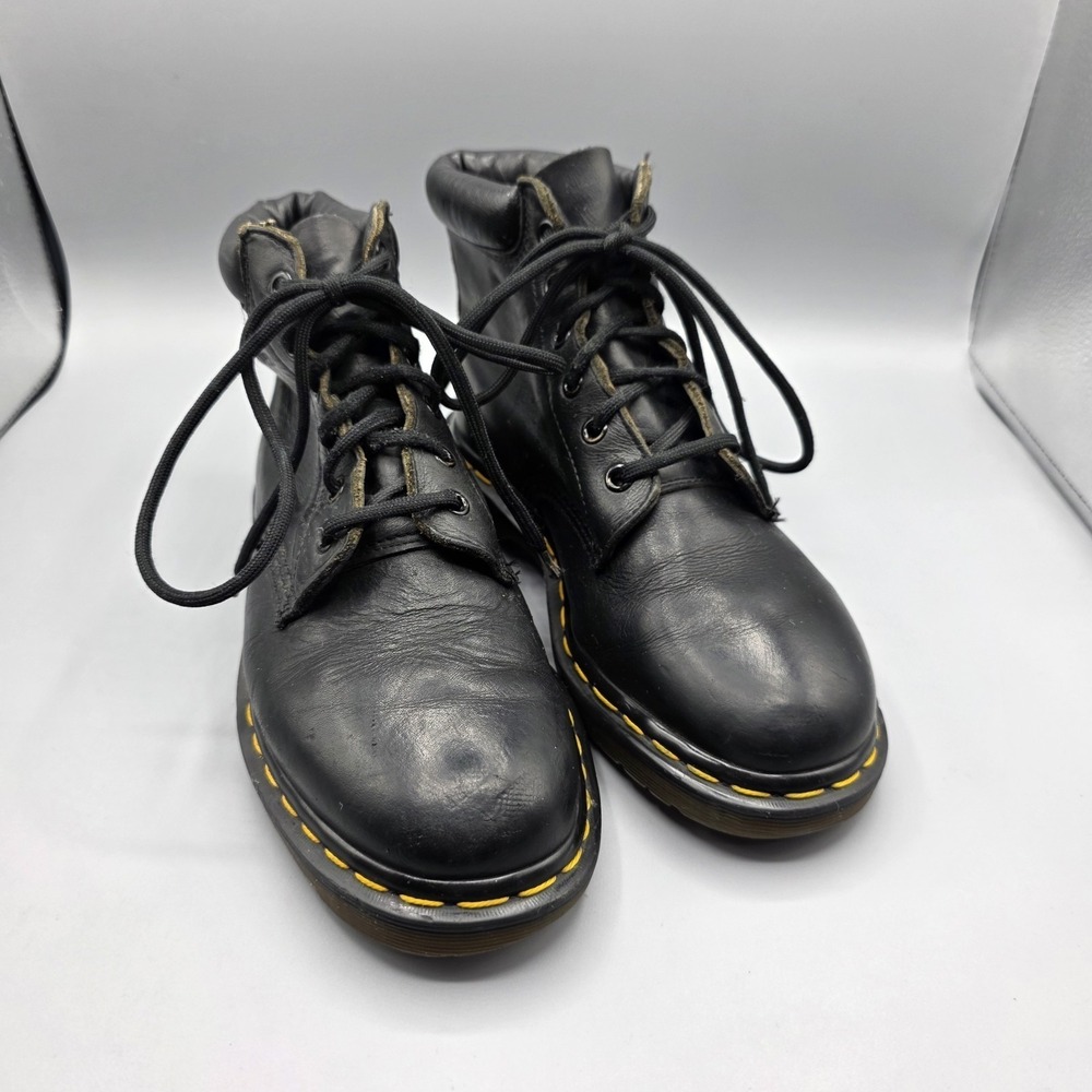 Vintage Dr Marten Boots Size 5 UK Womens 7 Mens 6 Black Leather Made In England
